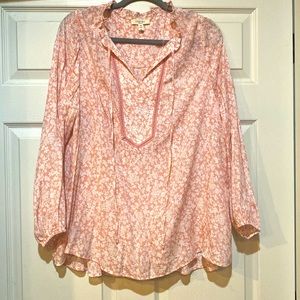 Pink and white spring top